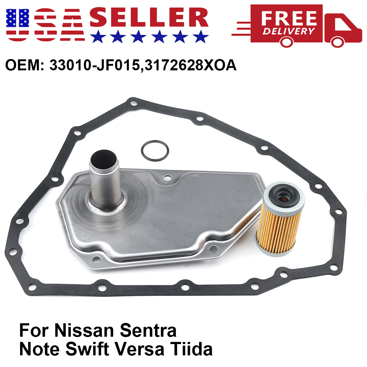 Transmission Oil Filters w/Pan Gasket for 2012-2019 Nissan Sentra Versa Altima