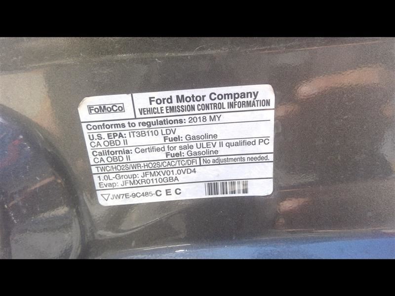 2016-18 FORD FOCUS Automatic Transmission Gasoline 1.0L VIN E 8th Digit F1FZ7000