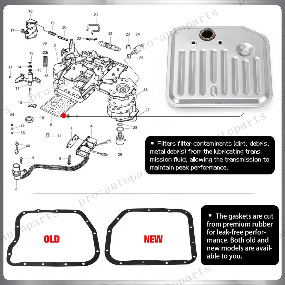 For Dodge Ram 2000-Up A518 46RE 48RE Transmission Filter Kit Solenoid & Sensor
