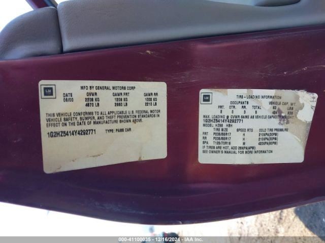 Automatic Transmission FWD With Supercharged Option Fits 00 BONNEVILLE 411213