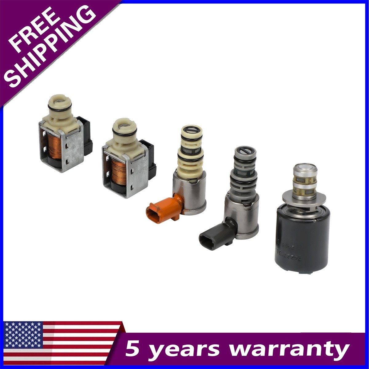 5PCS Transmission Master Solenoid Kit For GMC Chevy Silverado 1500 4L60E/4L65E