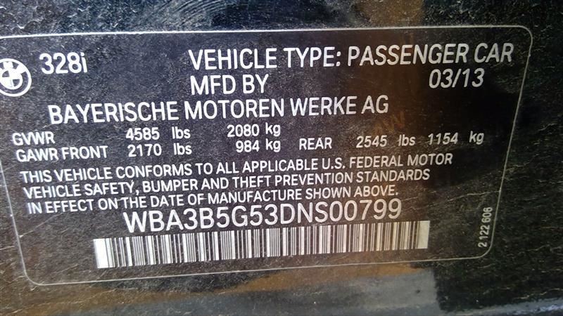 Automatic Transmission 2.0L 28iX Thru 7/13 Fits 13-14 BMW X3 9203279