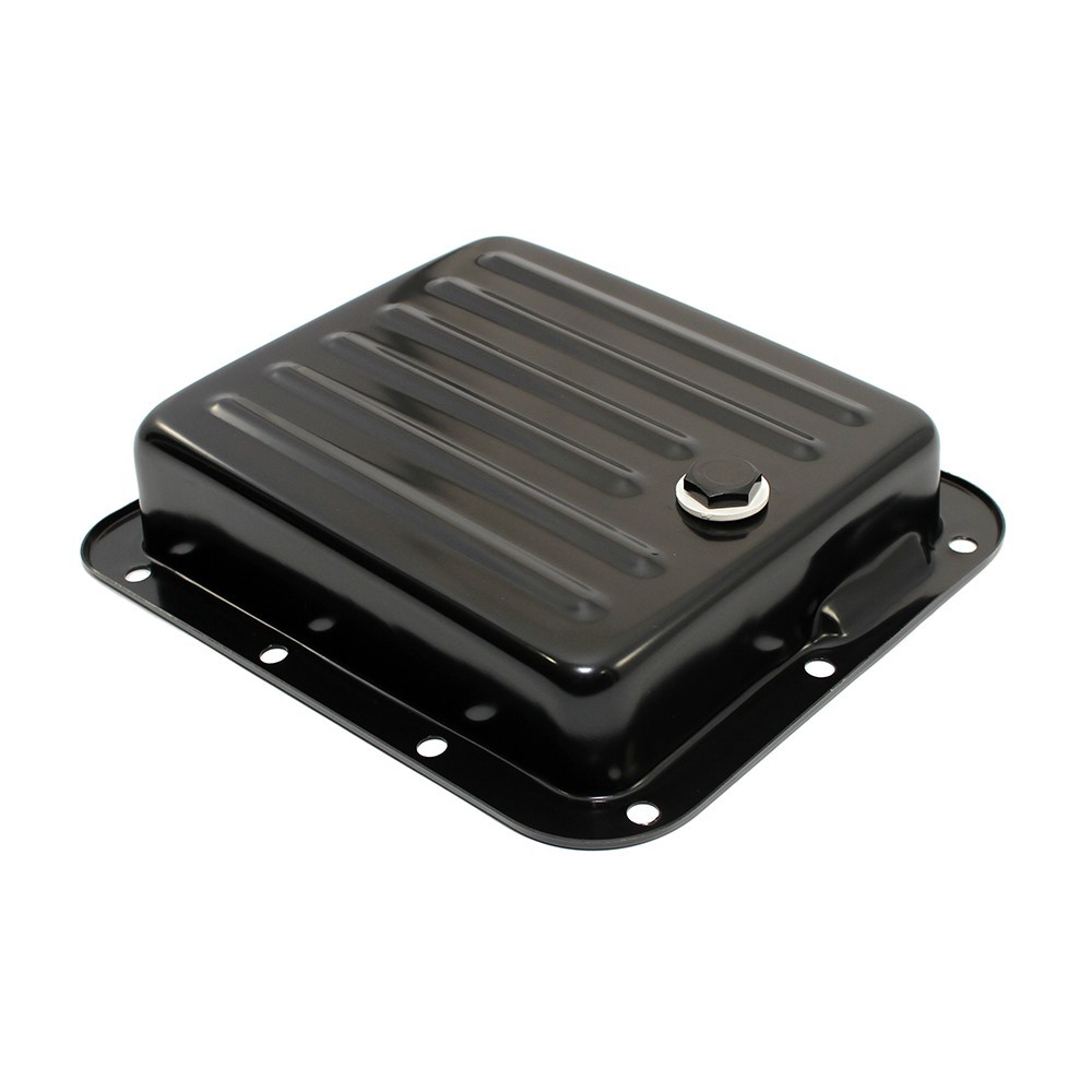 Ford C4 Black Steel Automatic Transmission Pan Case Fill Style – Stock Capacity