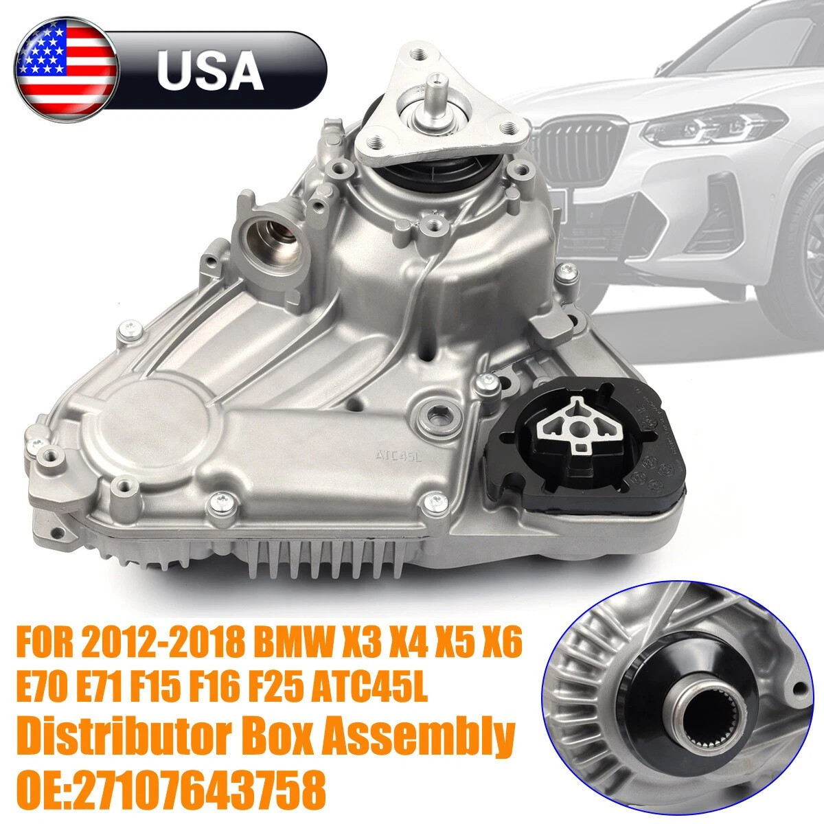 Transfer Case Assembly For BMW X3 X4 X5 X6 E70 E71 F15 F16 F25 2012-2018 ATC45L