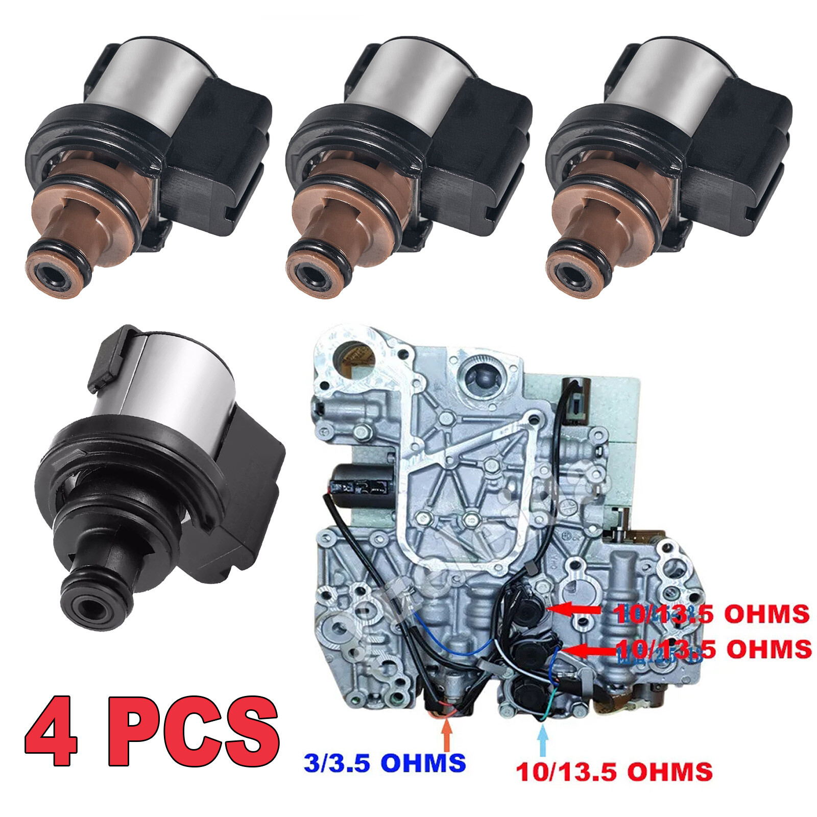4x Torque Converter AWD Pressure Control & Lock-Up Solenoid For Subaru TR580 690