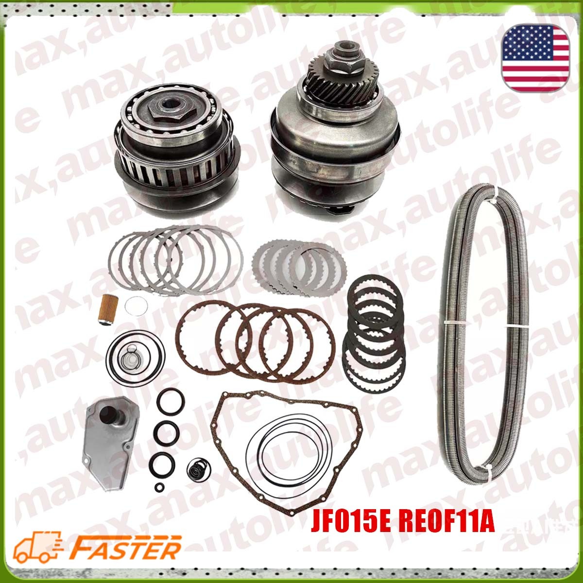 JF015E RE0F11A For Nissan Transmission Master Rebuild Kit & Pulley Set W/ Belt