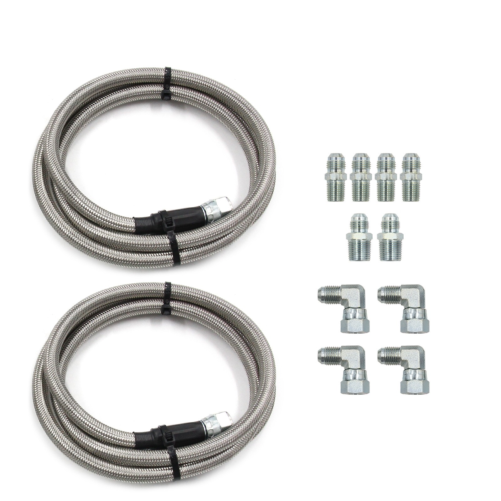 52″ Length SS Braided Transmission Cooler Hose Lines Fit For TH350 700R4 TH400