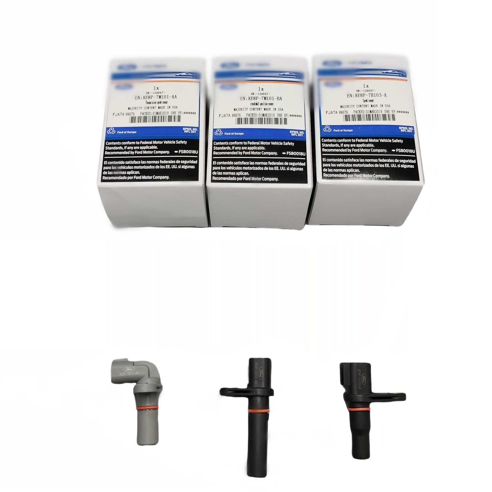 3Pcs/Set NEW 6DCT250 DPS6 Transmission Speed Sensor Kit Fit Ford Focus Fiesta
