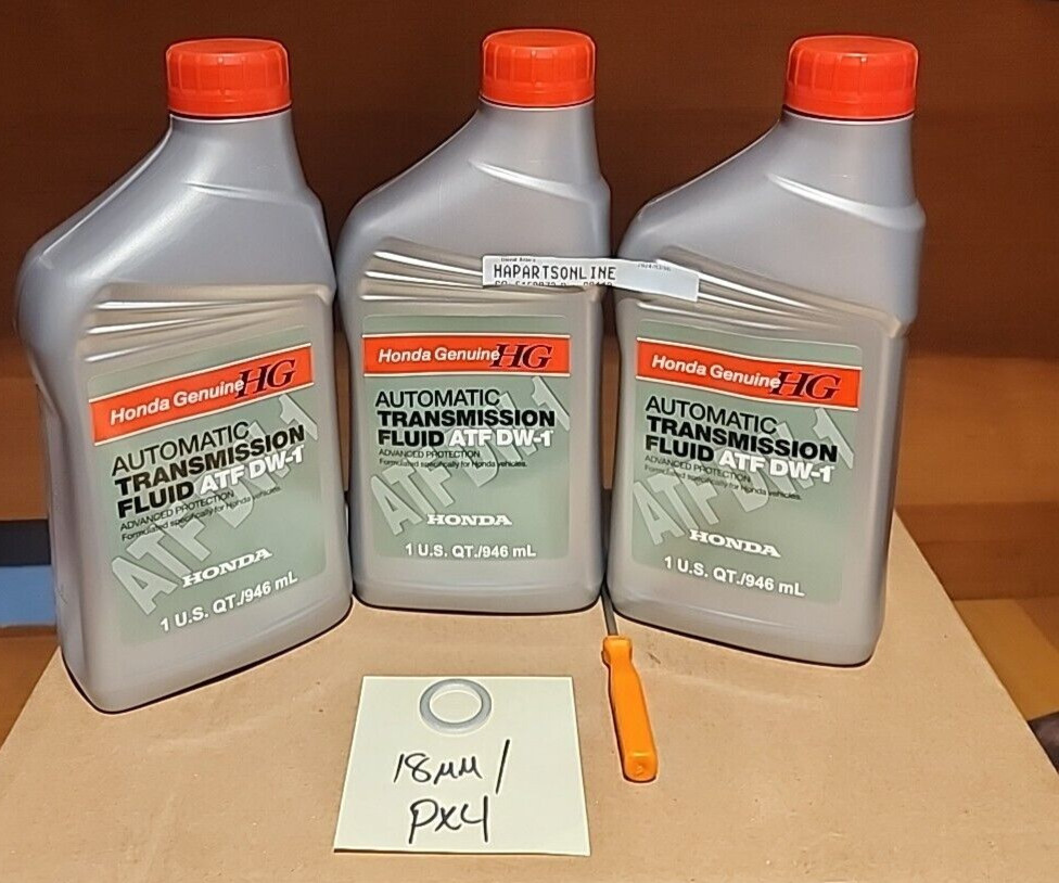 3 QTS ATF DW-1 W/DRAIN PLUG WASHER HONDA ACURA OEM TRANSMISSION FLUID 08200-9008