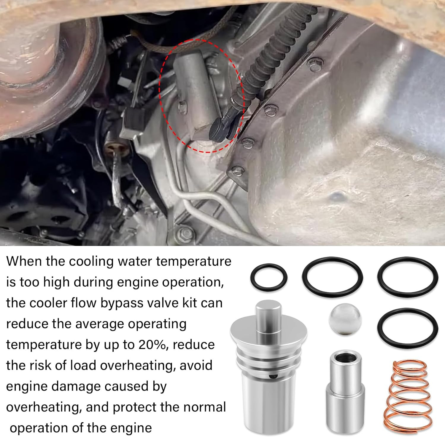 STL010 Cooler Flow Bypass Valve Kit Upgrade 6L80 6L90 8L90 with Bypass Gasket