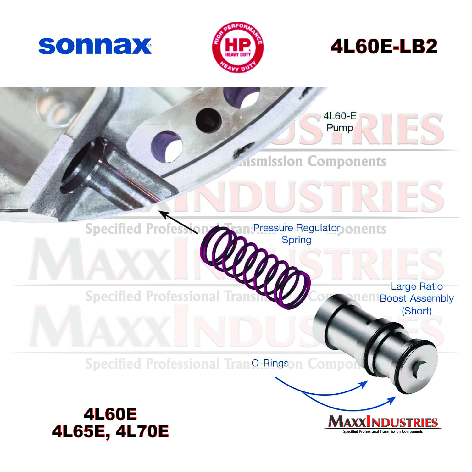 Sonnax 4L60E-LB2 Line Pressure Booster Kit 4L60-E, 4L65-E, 4L70-E