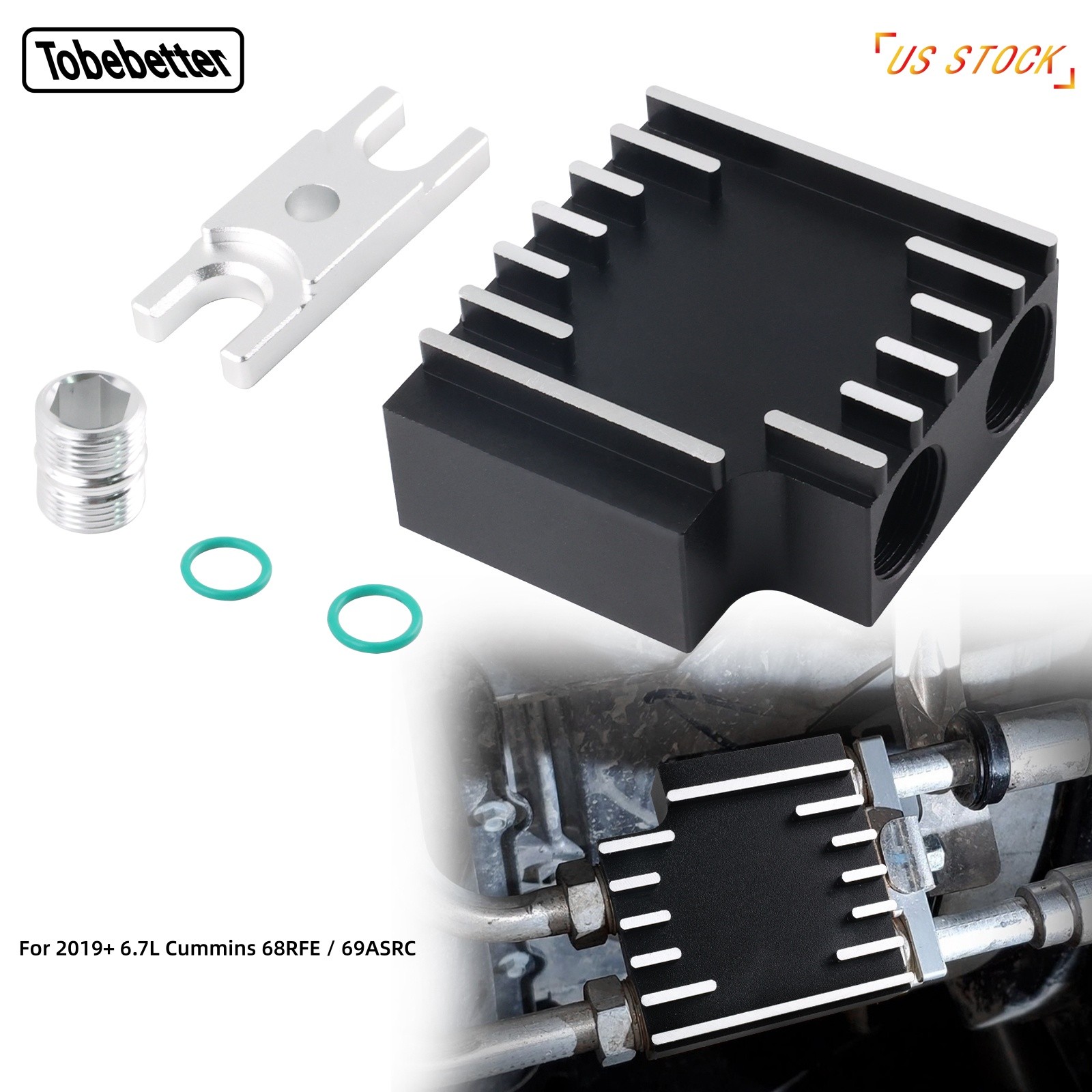 Black Bypass Thermal Valve + Coupler For 68RFE 6.7L Cummins 2019+ 69ASRC Upgrade