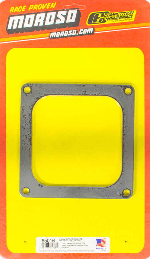 MOROSO 65016 1/2in Wood Carb Spacer Fits Holley Carb