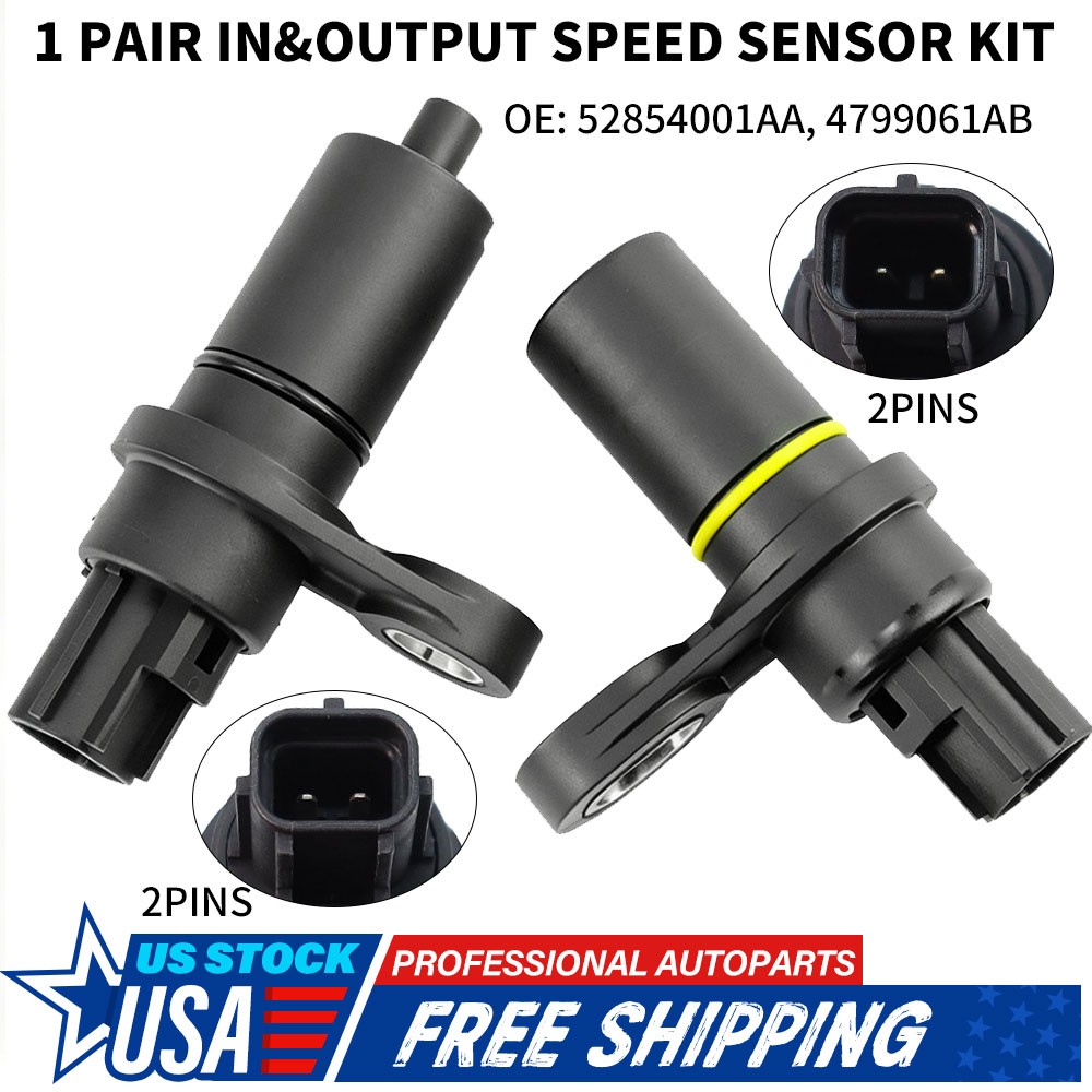 2pcs 42RLE Transmission In&Out Speed Sensor For Chrysler 300 Dodge Challenger