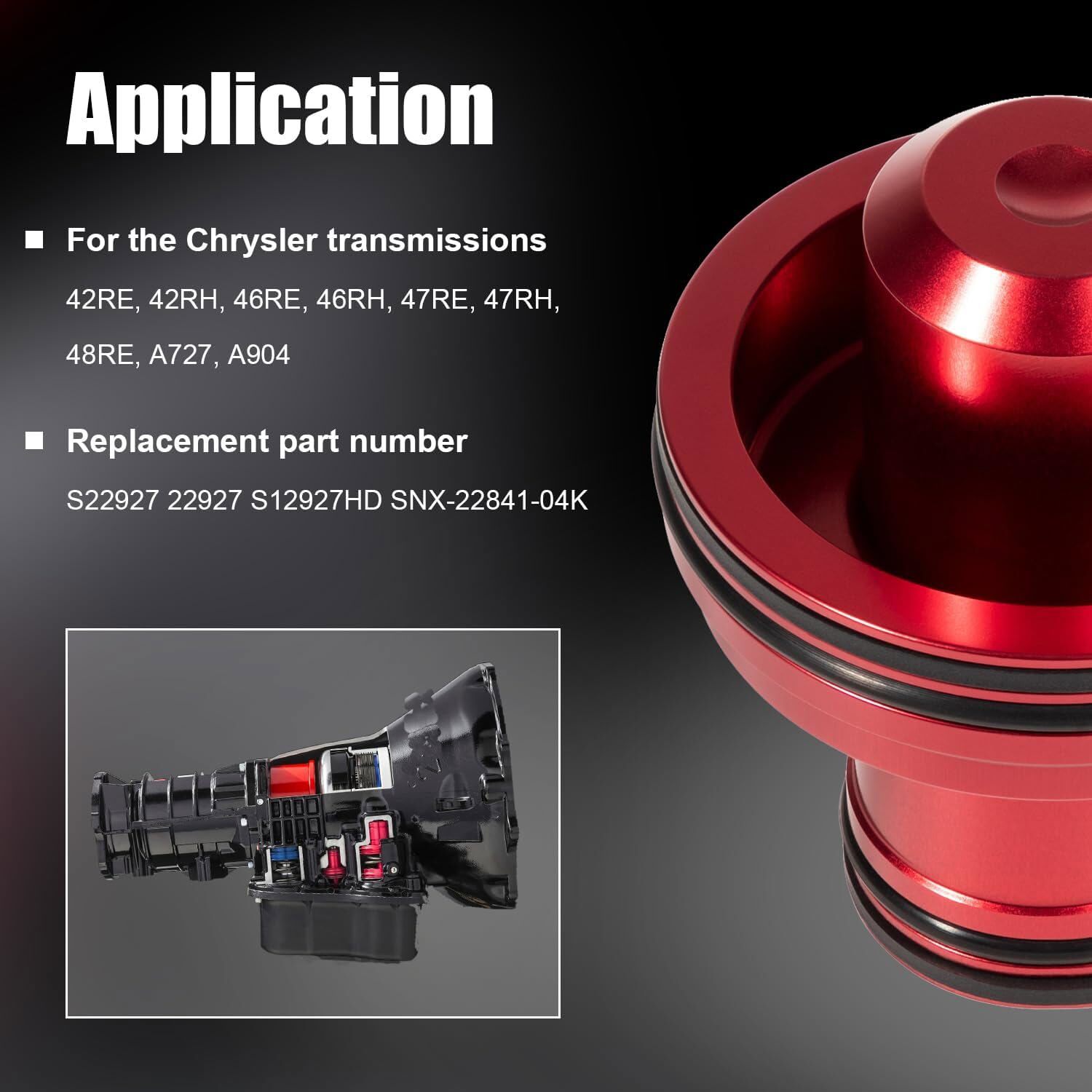 22841-04K Anodized Aluminum alloy Accumulator Piston Kit for 42-46-47-48RH/RE