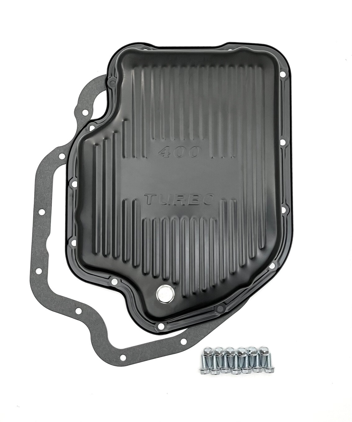 GM Transmission Oil Pan TH400 Turbo 400 Steel Stock Capacity Hot Rod Kit Black