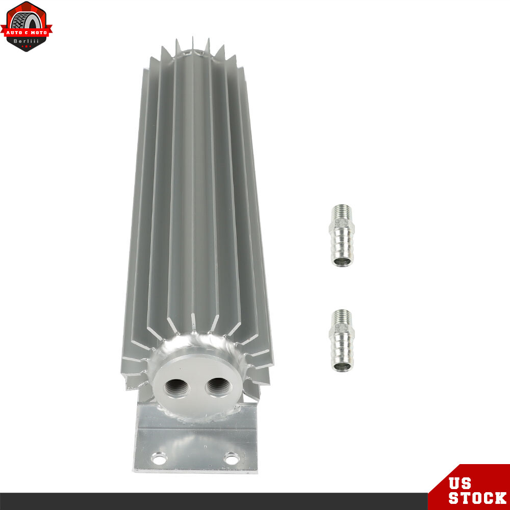 12″ Dual Pass Aluminum Finned Transmission Oil Cooler Universal For Hot Rod Cars