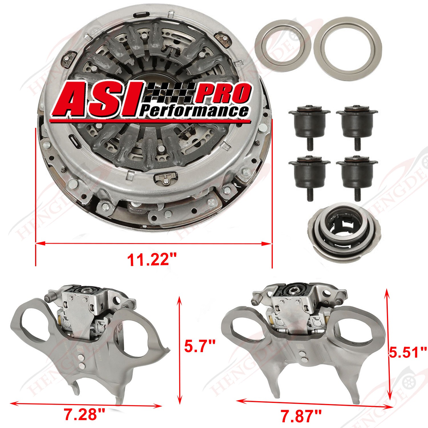 Transmission Dual Clutch Fork Kit Fit 12-19 2013 Ford Focus Fiesta 6DCT250 DPS6