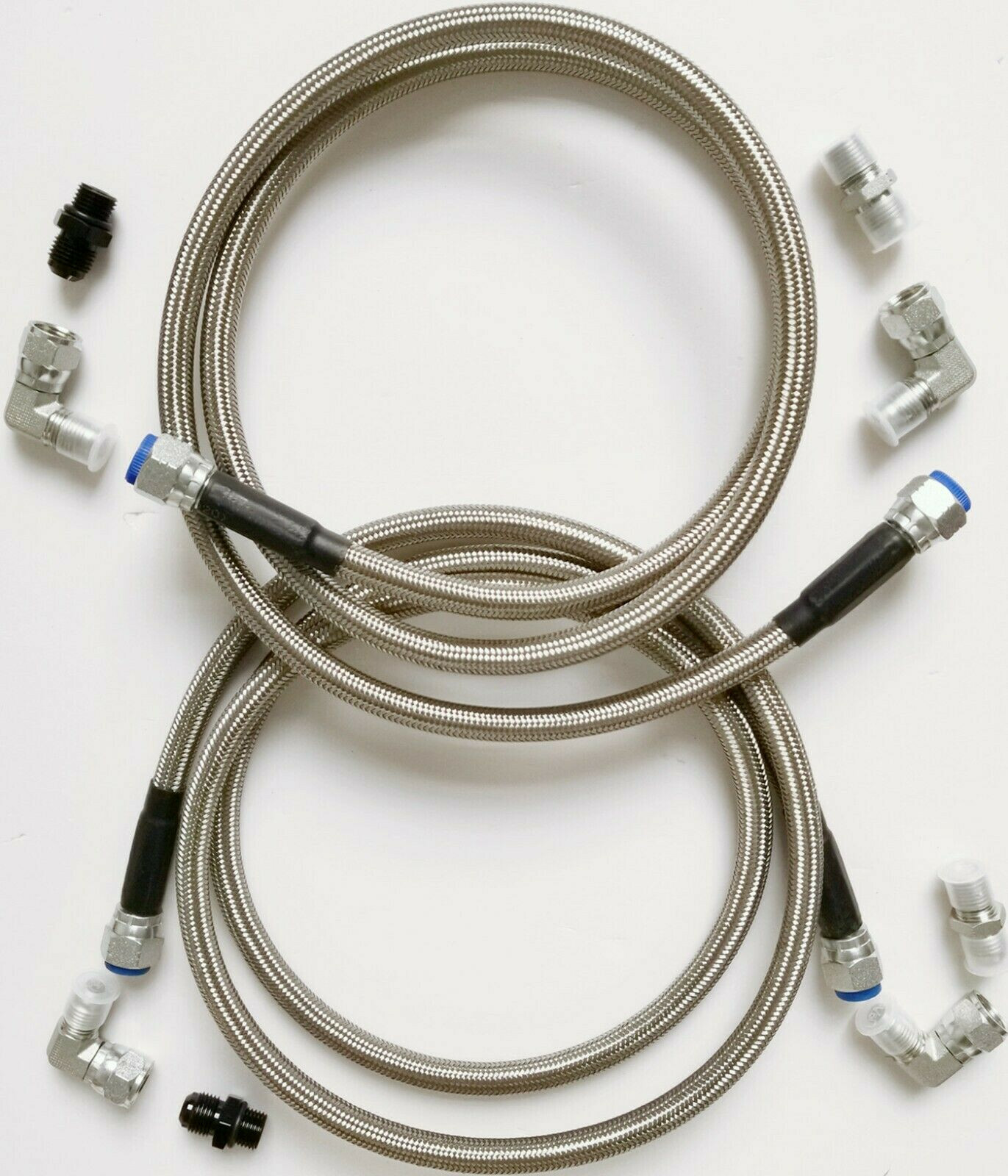 GM 4L60E 4L65E Automatic Transmission Oil Cooler Lines Kit -6AN Fiber&SS Braided