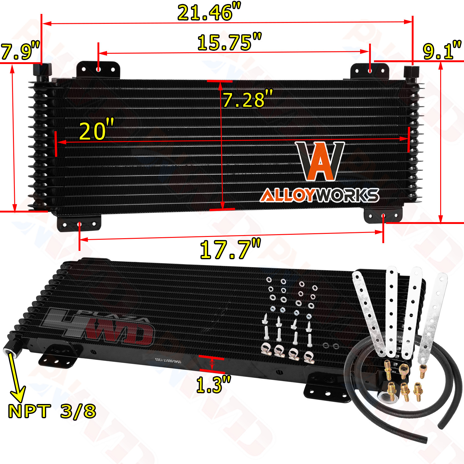 Aluminum Tube&Fin Transmission Oil Cooler LPD-4739-1 For Cool Max 40000lbs GVW