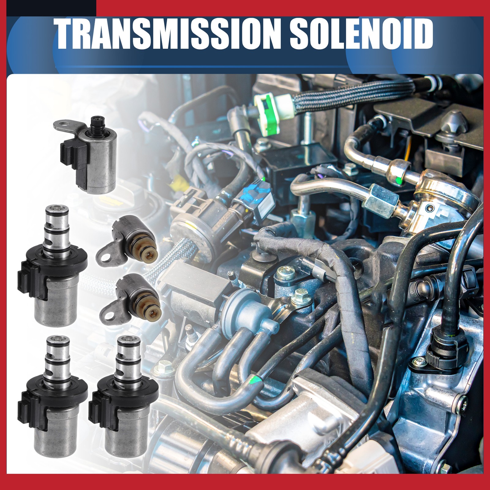 Pack of 6 for Ford Focus 00-12 for Mazda 6 03-08 Car Transmission Solenoid Black