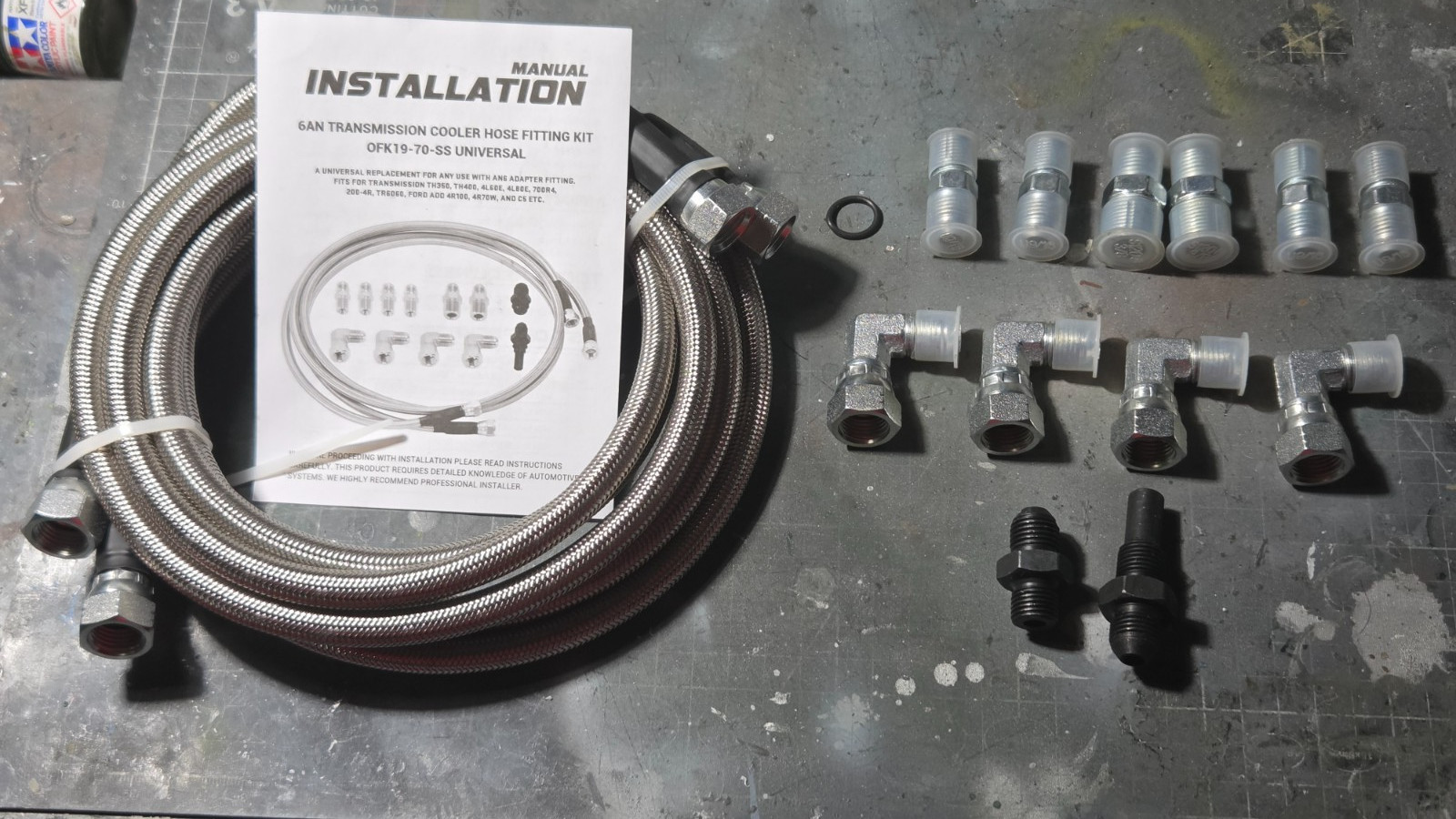 6AN Transmission Cooler Lines Universal Kit GM 700R4 Ford AOD C5 SS PTFE