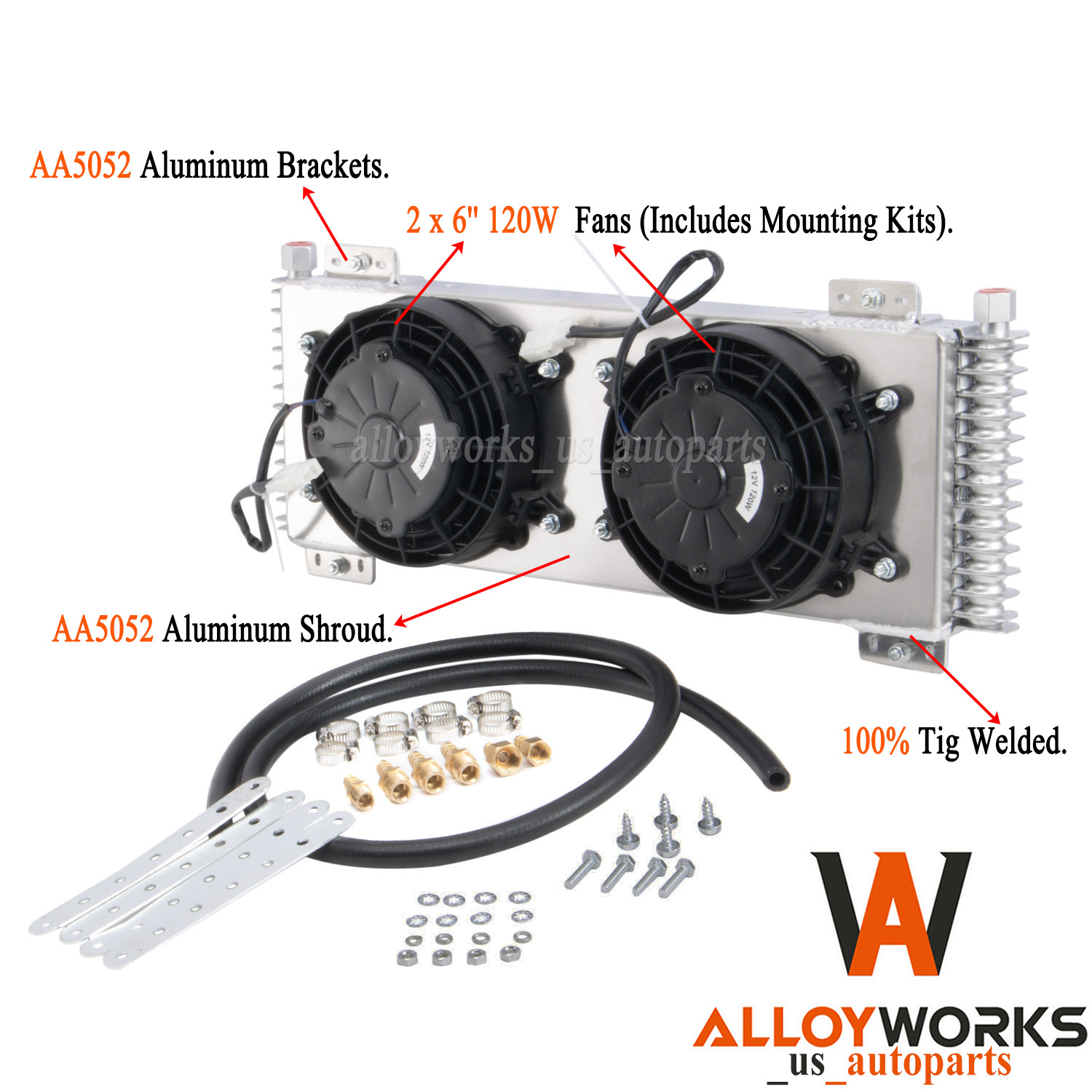 Transmission Oil Cooler+Shroud Fan Tru-Cool 40,000 40k GVW Low-Pressure Dr US