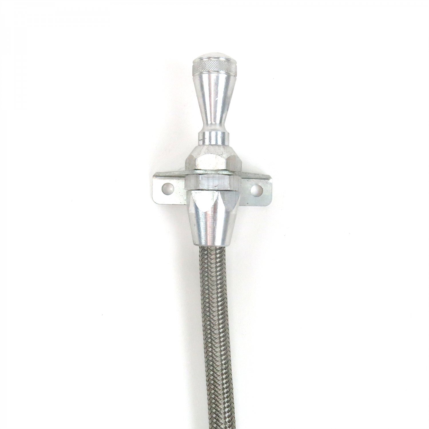 TH350 Billet / SS Braid Locking Transmission Dipstick Firewall/Trans Mnt rat