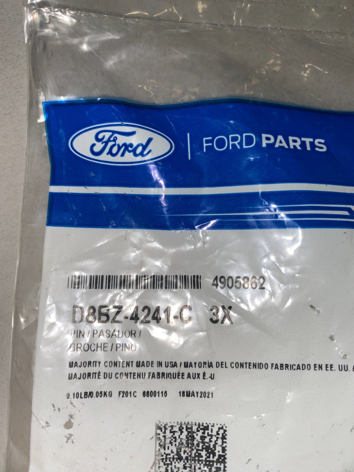 Ford D8BZ-4241-C Lock Pin