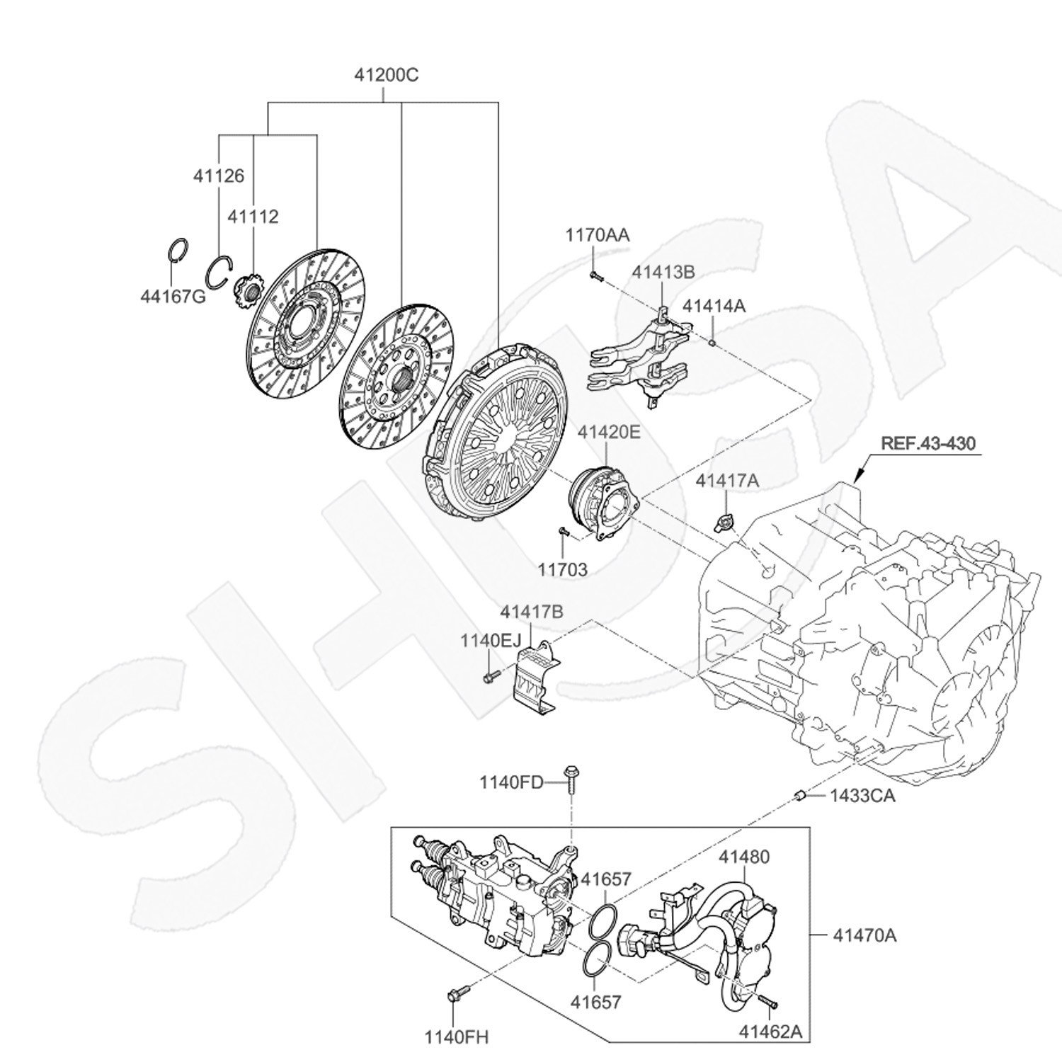 Transmission Dual Clutch Fork Kit Fit 12-2019 Ford Focus Fiesta 6DCT250 DPS6