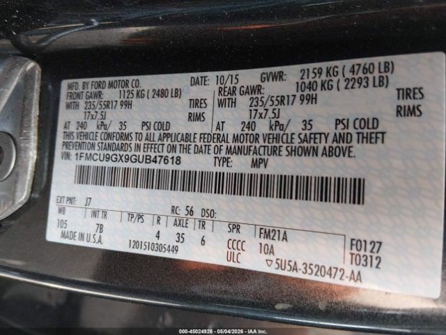 Automatic Transmission 1.6L 4WD Fits 14-16 ESCAPE 1448238
