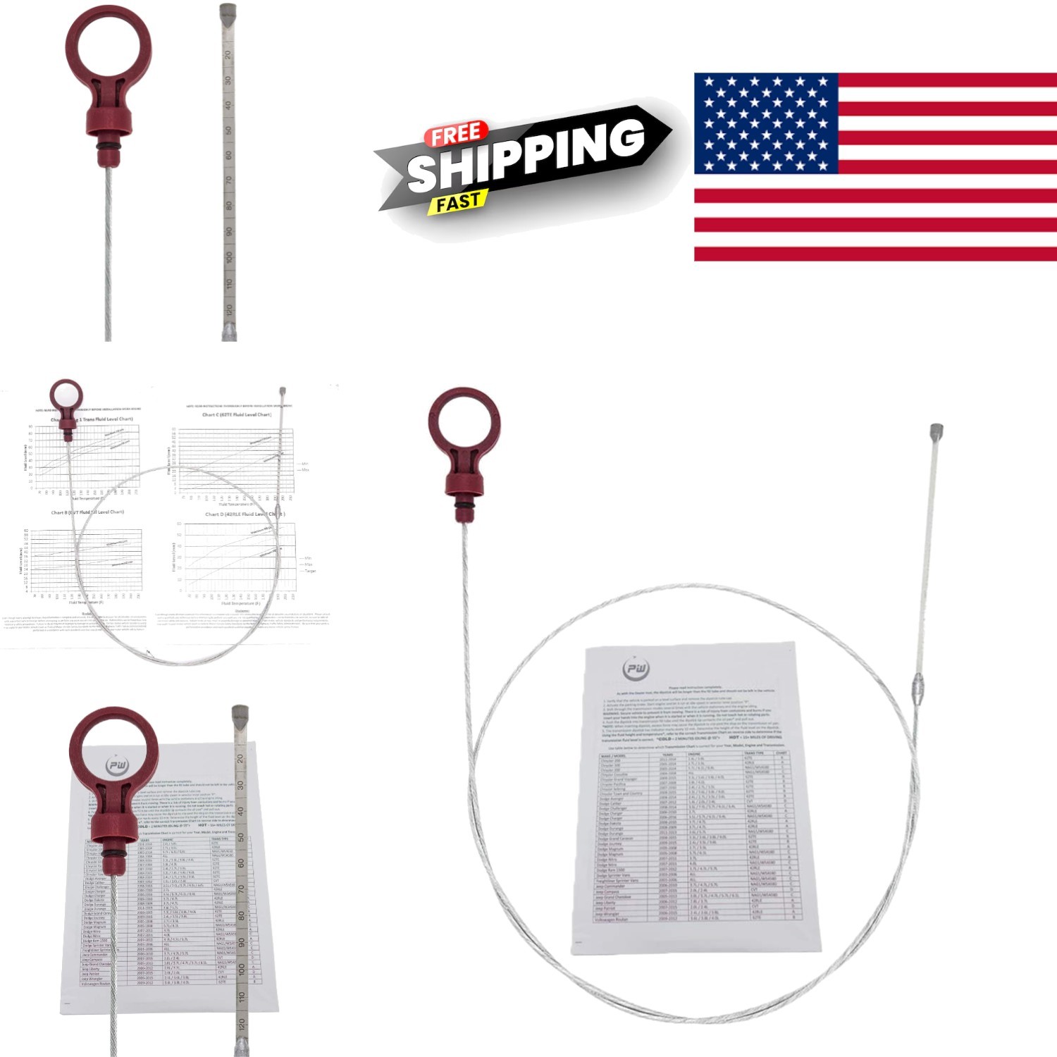 Modern Automatic Transmission Dipstick for Chrysler Jeep Dodge with Instructions