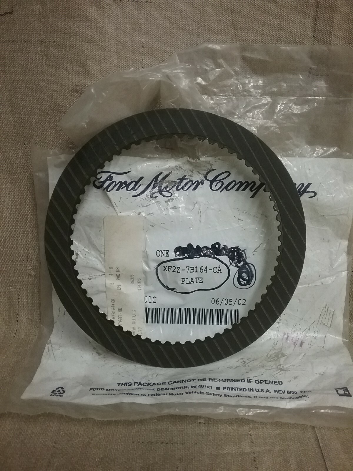 Ford XF2Z-7B164-CA Transmission Clutch Plate / Auto Trans Clutch Plate