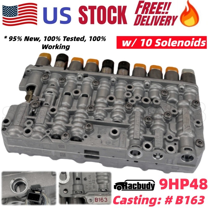 🔥 9HP48 Transmission Valve Body # B163 w/ 10 Solenoids For Chrysler Honda Acura