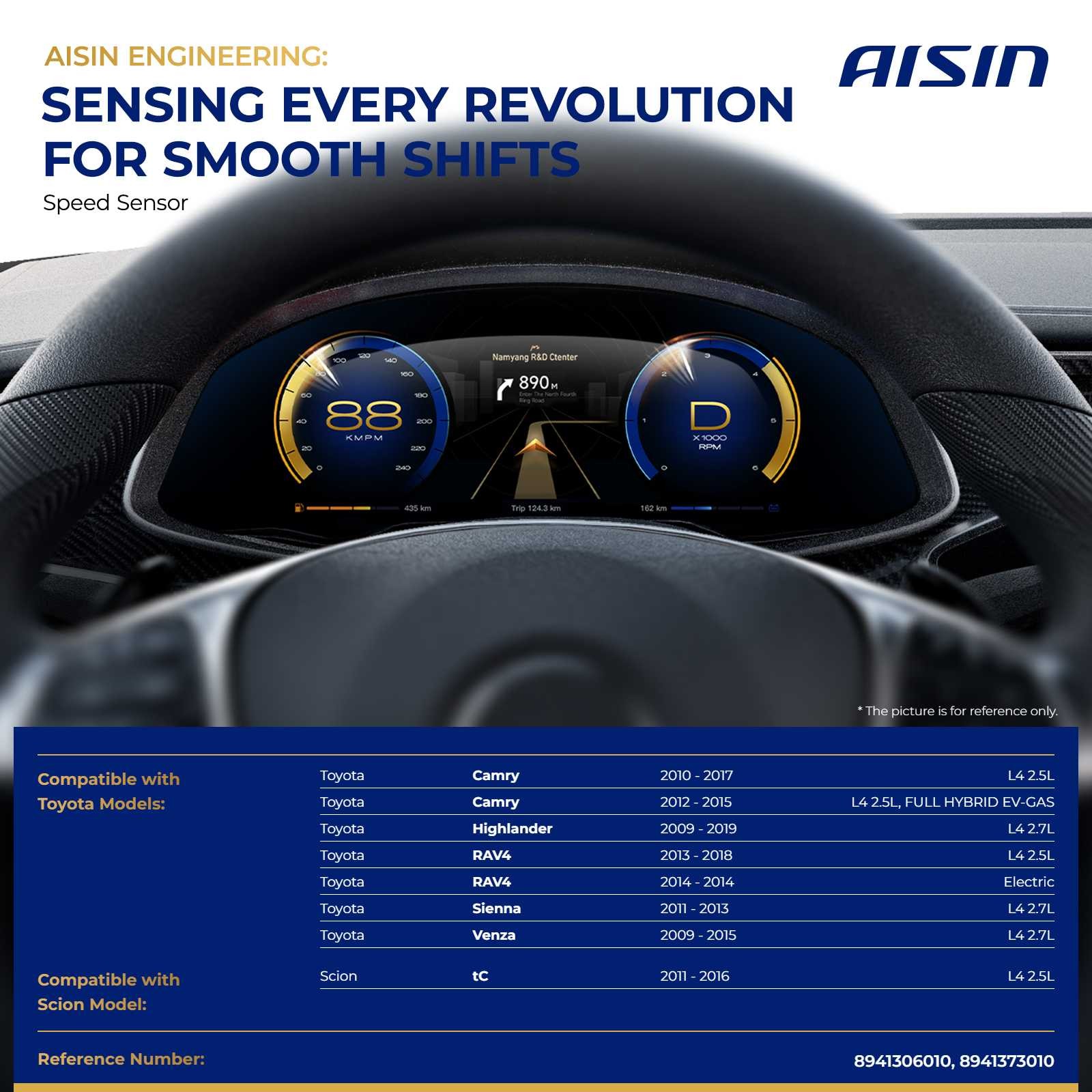 AISIN Auto Transmission Speed Sensor for Toyota Camry RAV4 Highlander 2009-2019