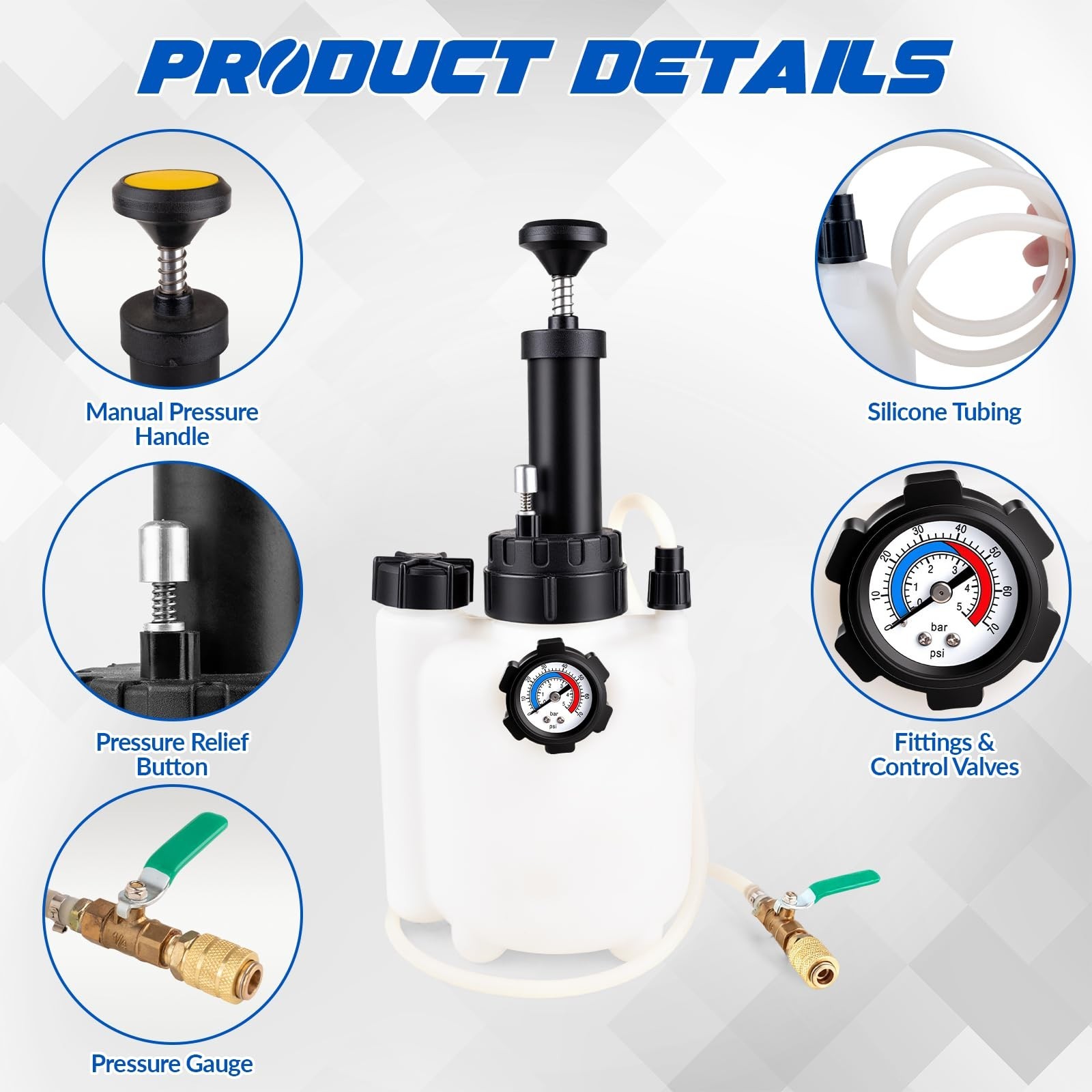 3L Transmission Fluid Transfer Pump Kit with 13 ATF Adapters for Cars, Trucks, S