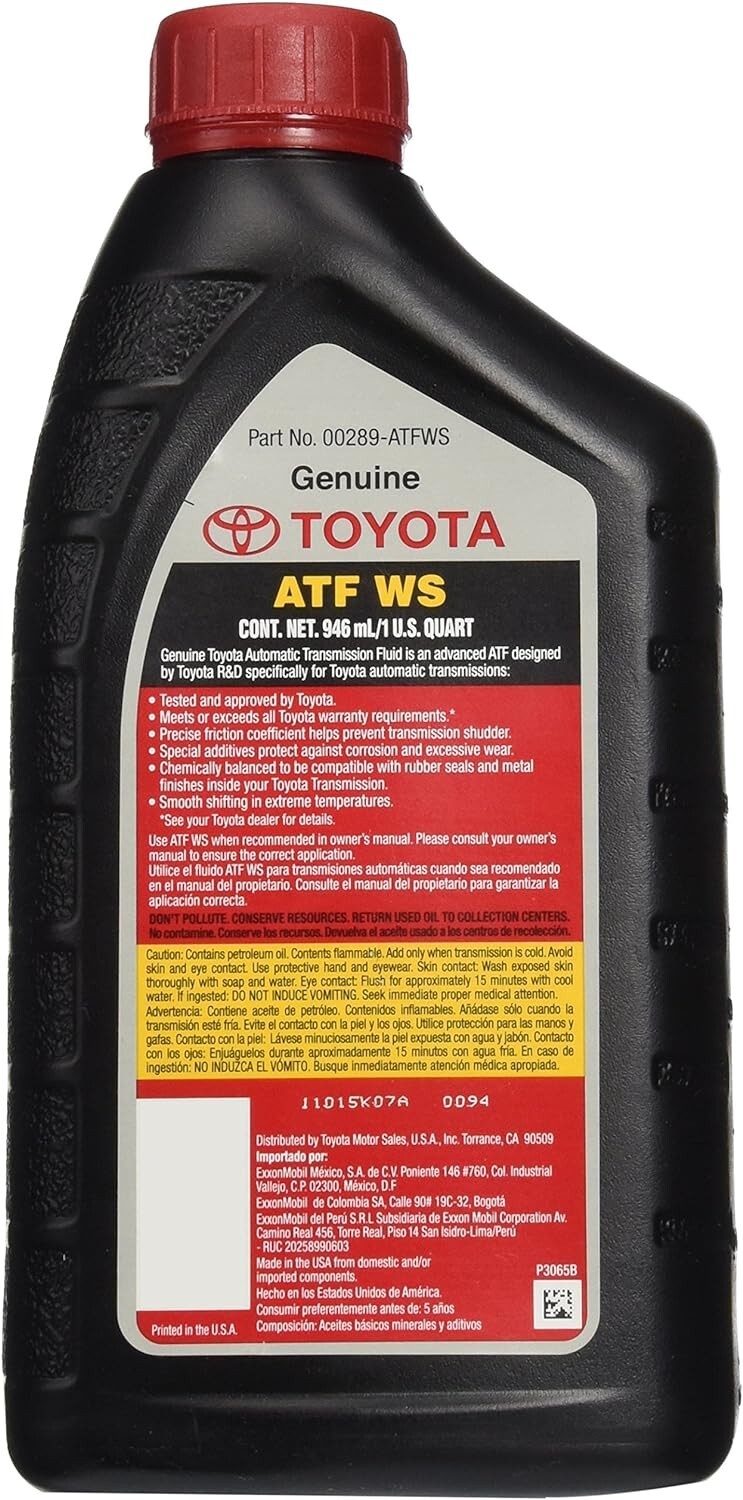 Genuine OE 00289-ATFWS Automatic Transmission Fluid For Toyota & Lexus Vehicles