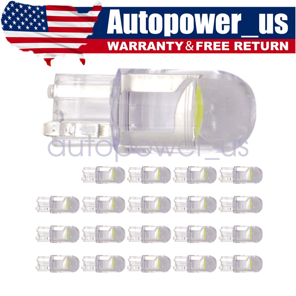 20pc T10 194 168 W5W 2825 COB LED License Plate Interior Light Bulbs 6000K White