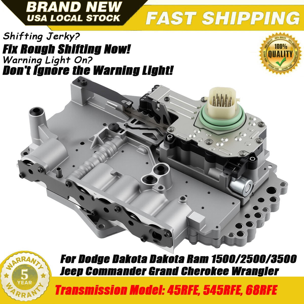 OEM 545RFE Transmission Valve Body W/ Solenoid For Dodge Dakota Durango Ram 1500