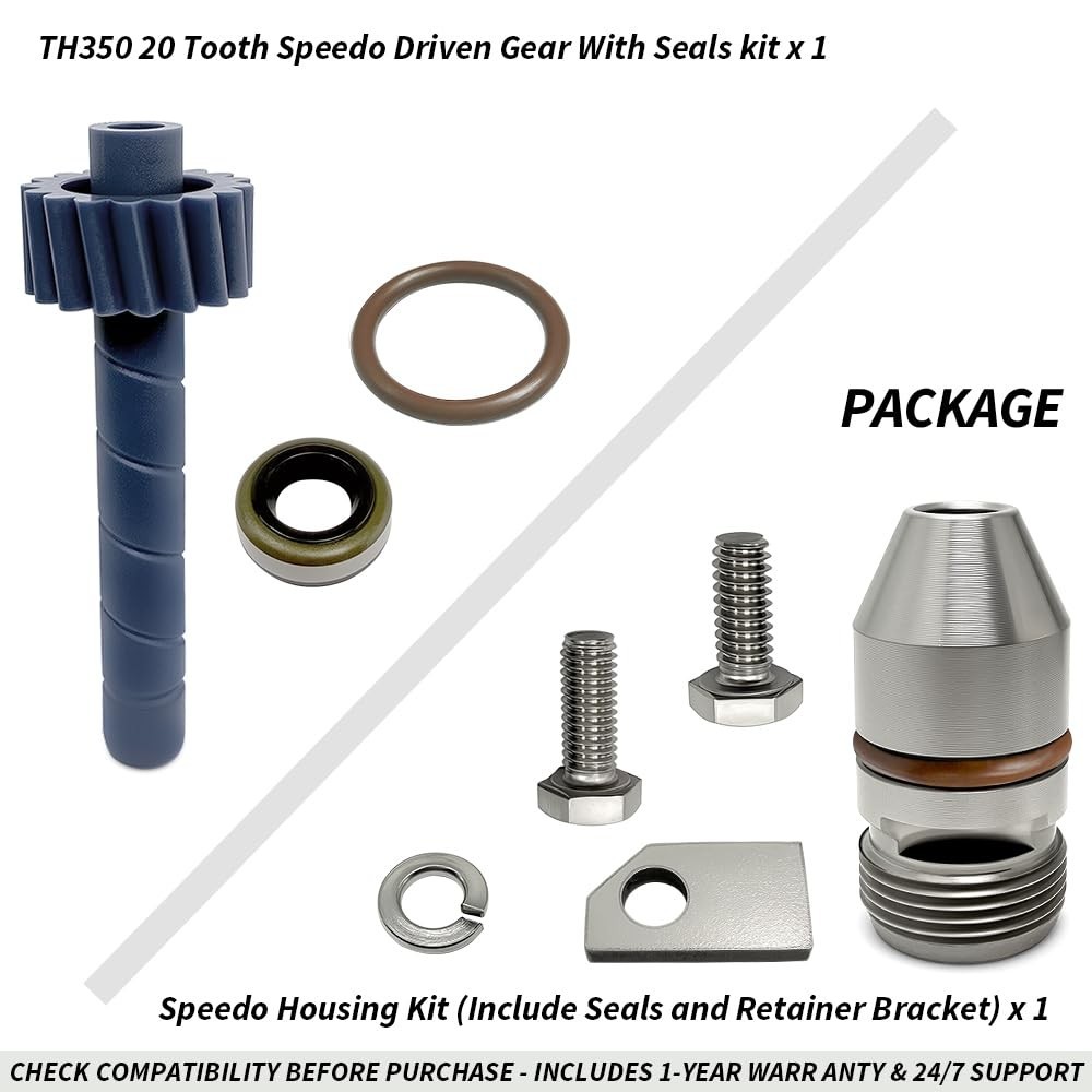 20-Tooth Speedometer Driven Gear Kit for Turbo 350, Includes Seals & Bracket