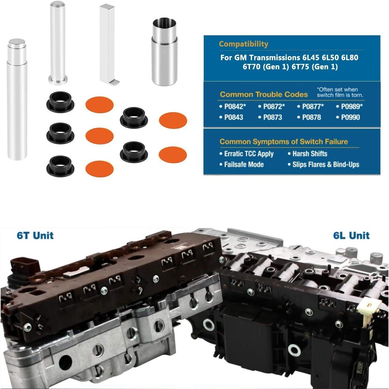 GM Transmission Pressure Switch Kit For 6L80 6L90 Solves 1st 2nd Gear Issues @
