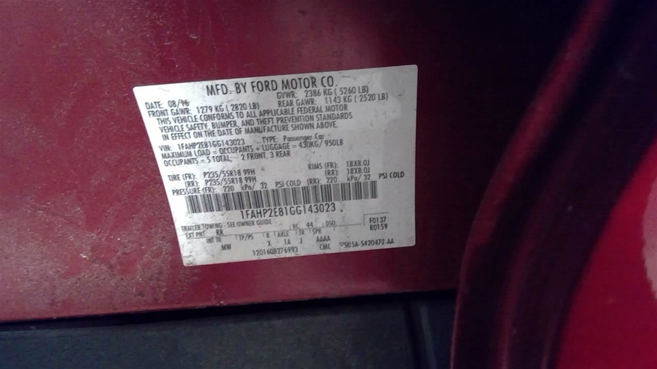 Automatic Transmission 6 Speed 3.5L FWD 2.77 Ratio Fits 14-19 TAURUS 12399595