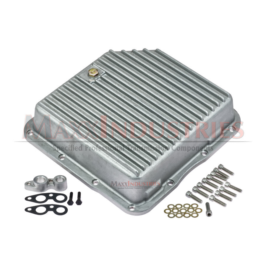 TH350 350C Transmission Pan Aluminum Cool Fins w/ Filter Spacer Kit 1969-up