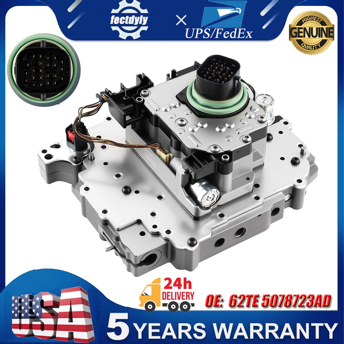 For Dodge Chrysler 62TE 6Speed Transmission Valve Body Complete w/Solenoid Pack