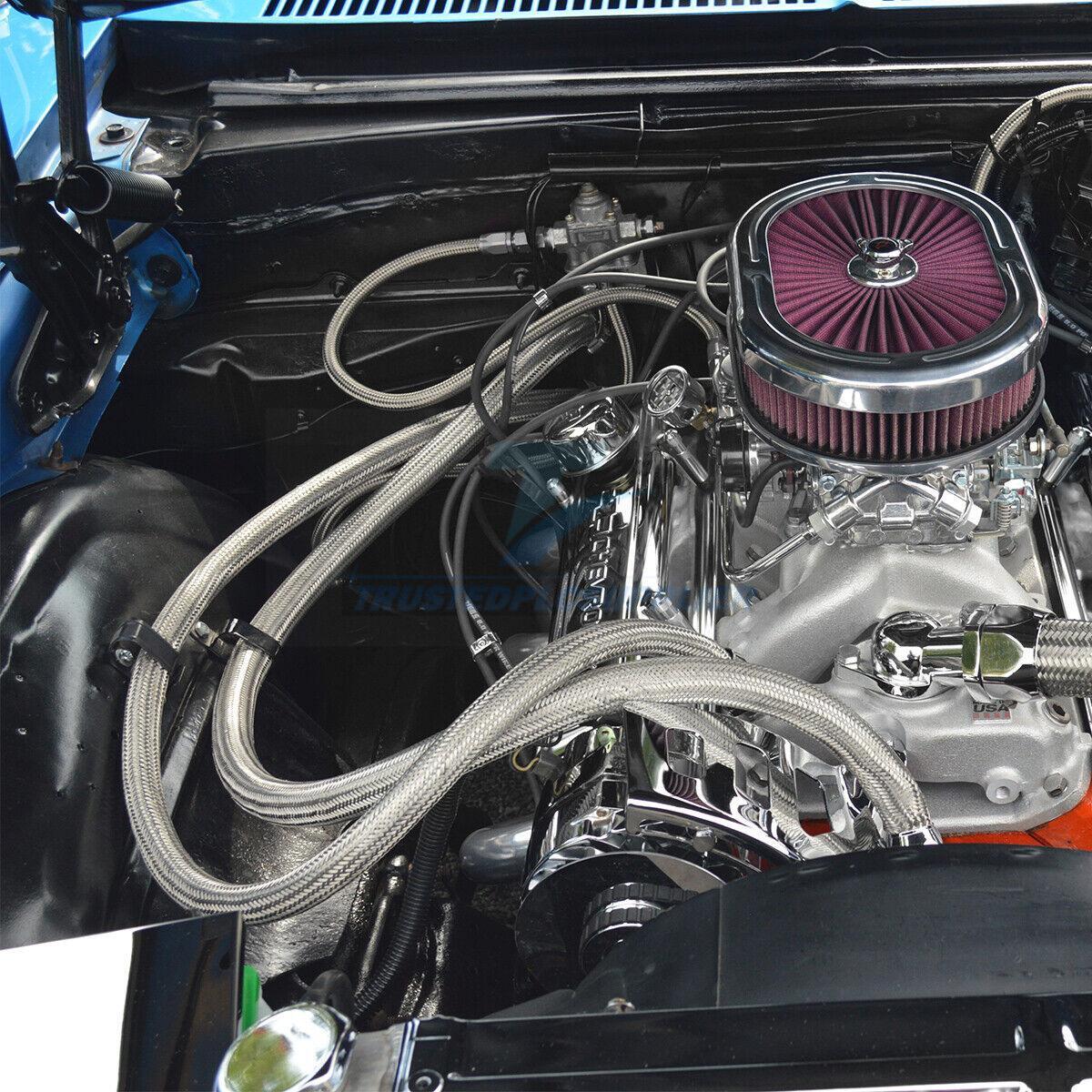 For GM 4L60E 4L80E Flexible SS Braided Transmission Cooler Lines Kit -6AN Hose