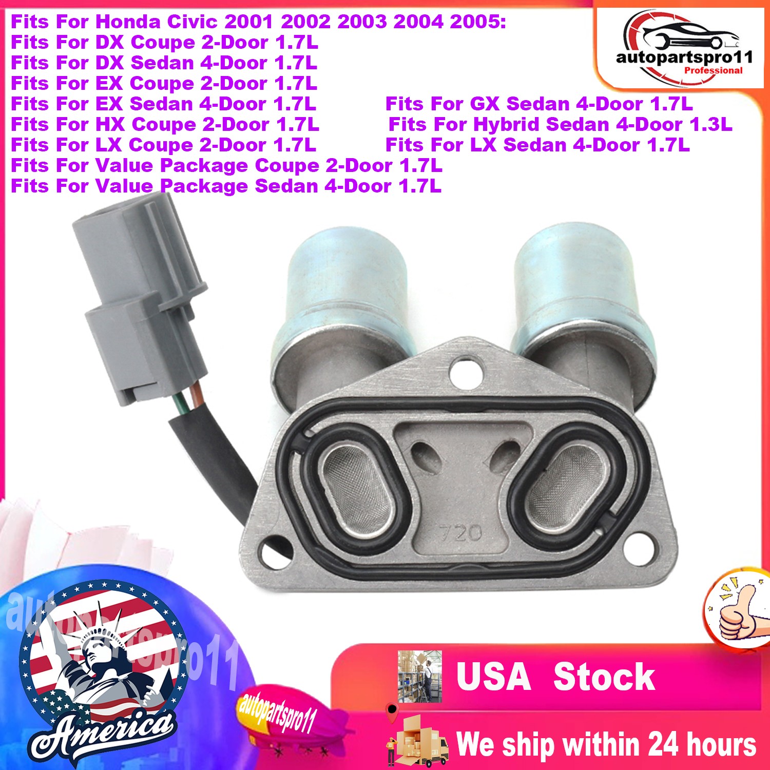 Fits 01-05 Honda Civic Transmission Dual Shift Solenoid 28200-PLX-003 BRAND NEW