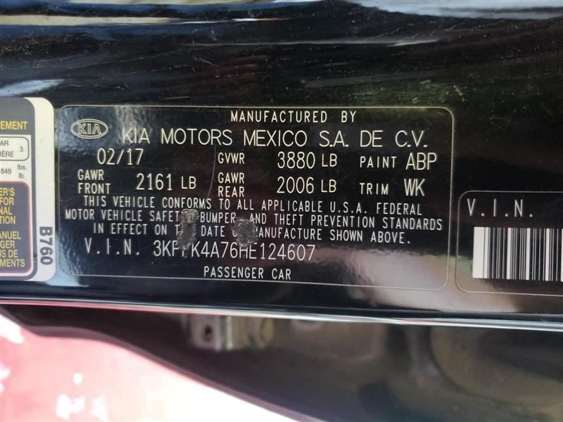 Automatic Transmission 2.0L Mexico Built 3 VIN 7 Fits 17-18 FORTE 2779617