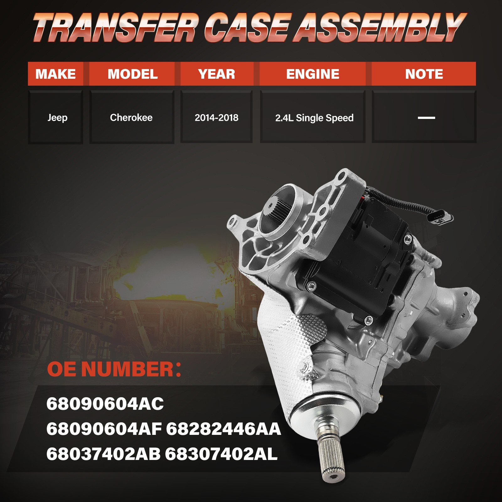 Transfer Case Assembly For Jeep Cherokee KL 14-18 Chrysler 200 15-17 w/ Actuator