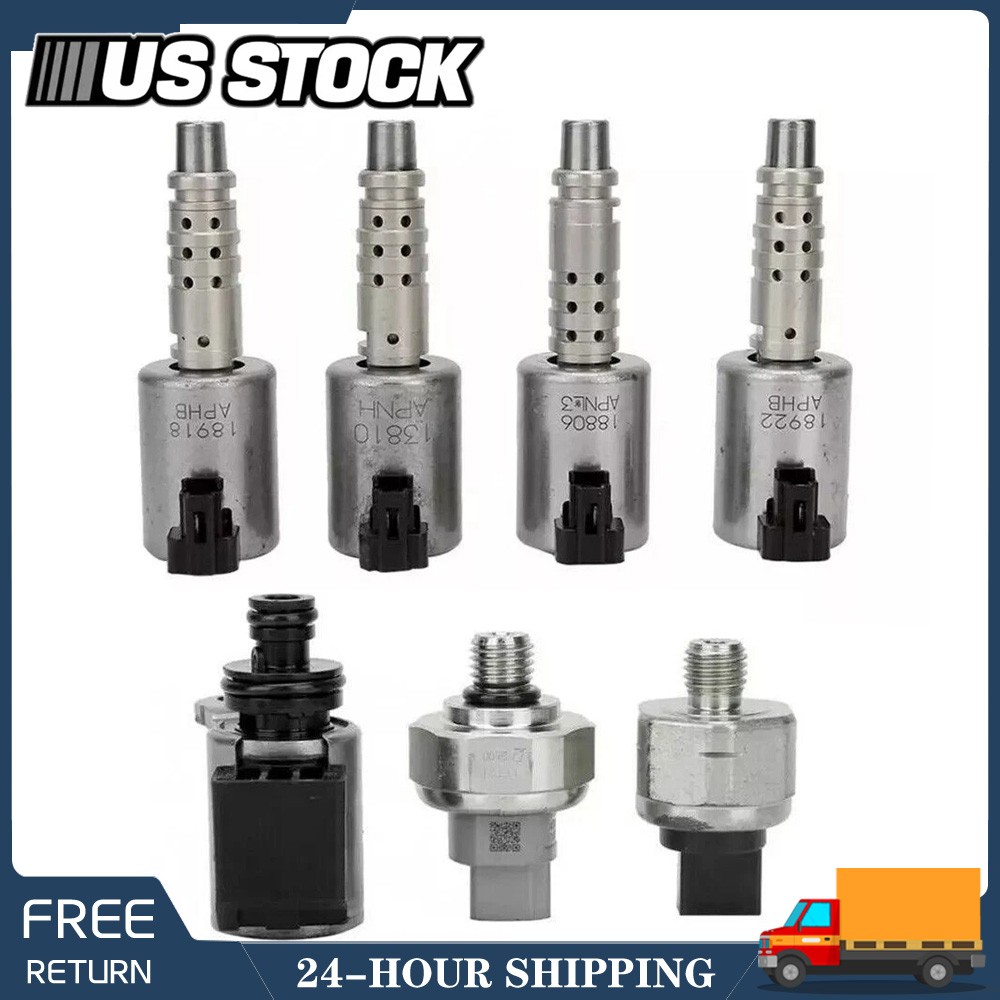 7pc Transmission Solenoids Pressure Sensor for Nissan RE0F10D JF016E JF017E CVT8