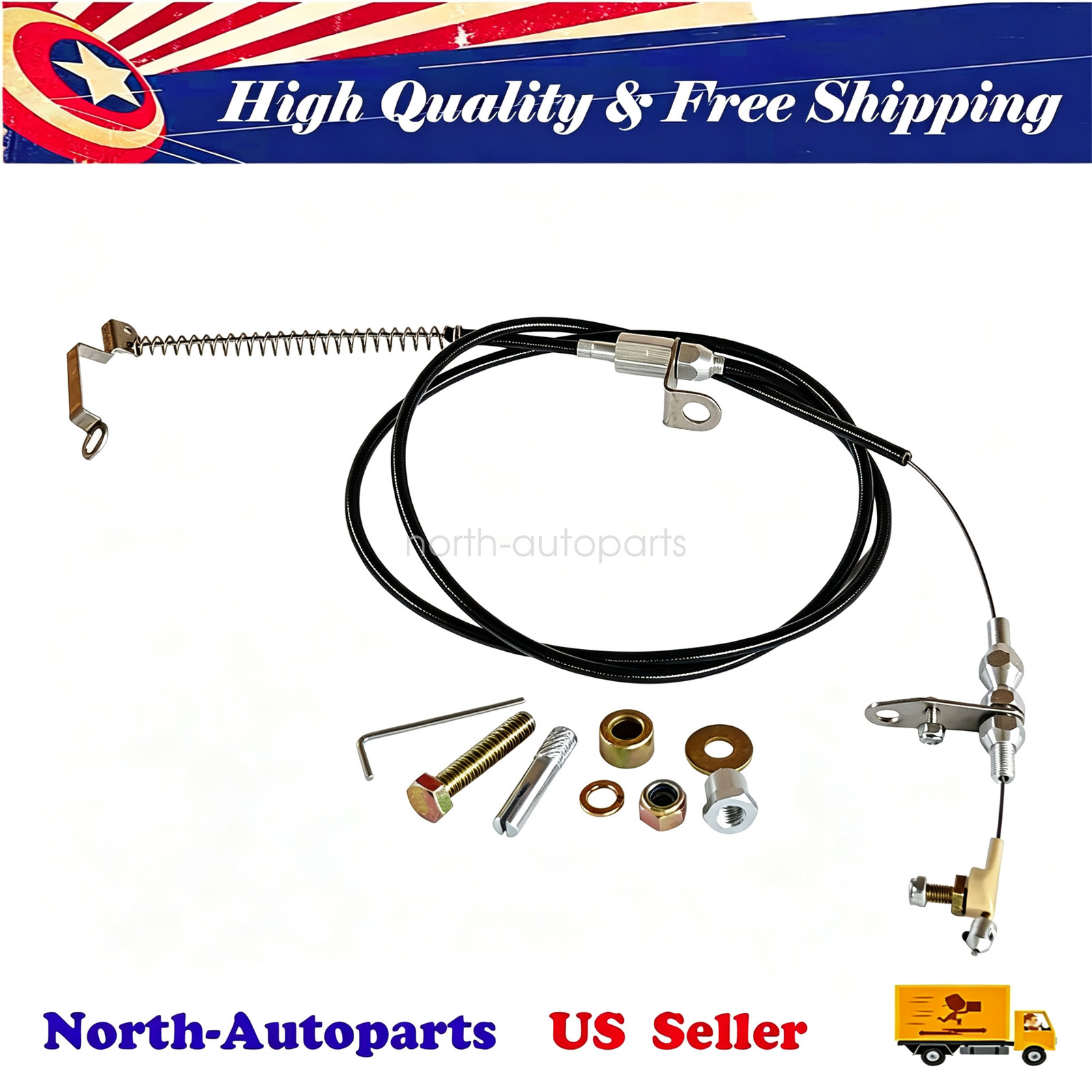 New KD-2AODU Black Kickdown Cable Kit For Ford/AOD Lokar US